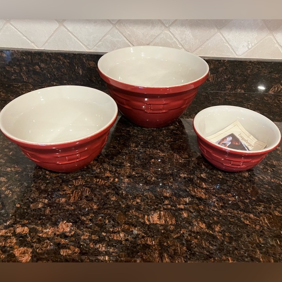Longaberger Woven Traditions Pottery Paprika Mixing Bowls-Set Of 3 / 10 -8- 6.5” - Picture 1 of 15
